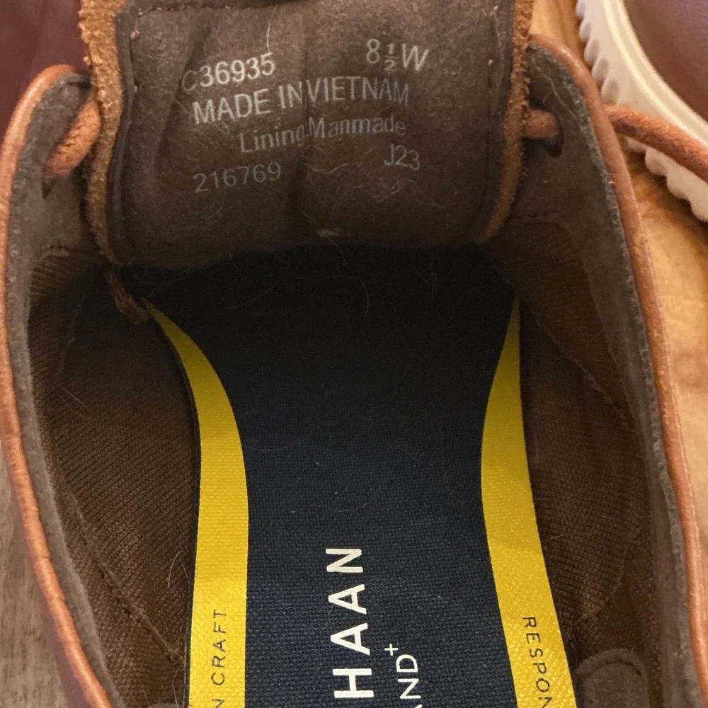 Cole Haan Grand+ Mens Leather Oxford Shoes Brown C36935 Size 8.5 W
